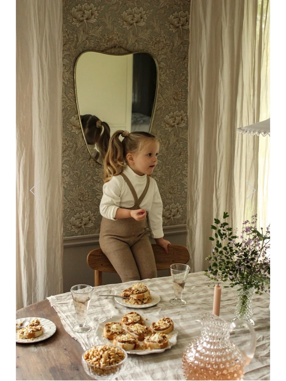 Kids Ribbed Footless Tights with Suspenders - Taupe